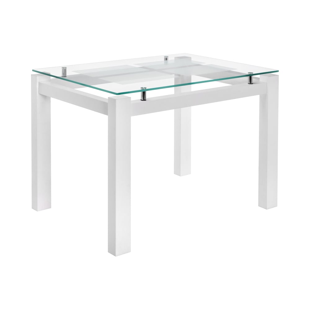 Стеклянный стол Woodville, цвет прозрачный/белый 462098 Бран дерево белое - фото 1