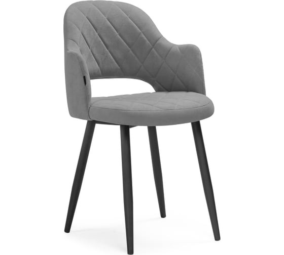 Изображение товара Стул Woodville Гутрид ромбы спереди серый, черный 504185