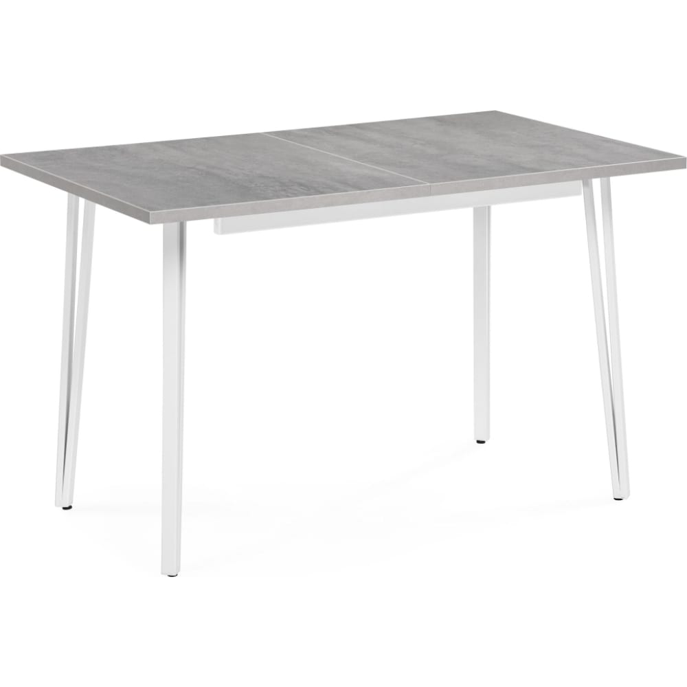 Деревянный стол Woodville Денвер Лофт 120 25 мм бетон / матовый белый