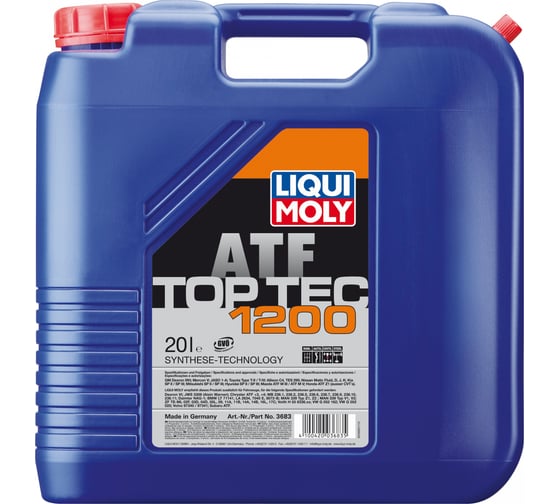 Изображение товара НС-синтетическое трансмиссионное масло для АКПП LIQUI MOLY Top Tec ATF 1200 20л 3683