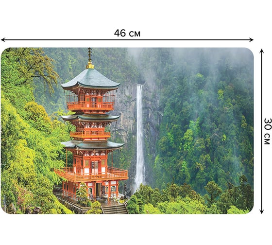 Изображение товара Набор прямоугольных тканевых салфеток для сервировки стола JOYARTY японская архитектура, плейсмат, 30x46 см, 4 шт. ser002_14121_30x46