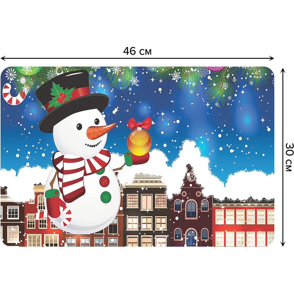 Изображение товара Набор тканевых салфеток для сервировки стола JOYARTY новогодний снеговик 30x46 см 4 шт