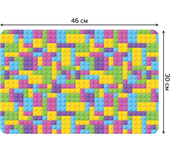 Изображение товара Набор прямоугольных тканевых салфеток для сервировки стола JOYARTY красочное лего, плейсмат, 30x46 см, 4 шт. ser002_17962_30x46