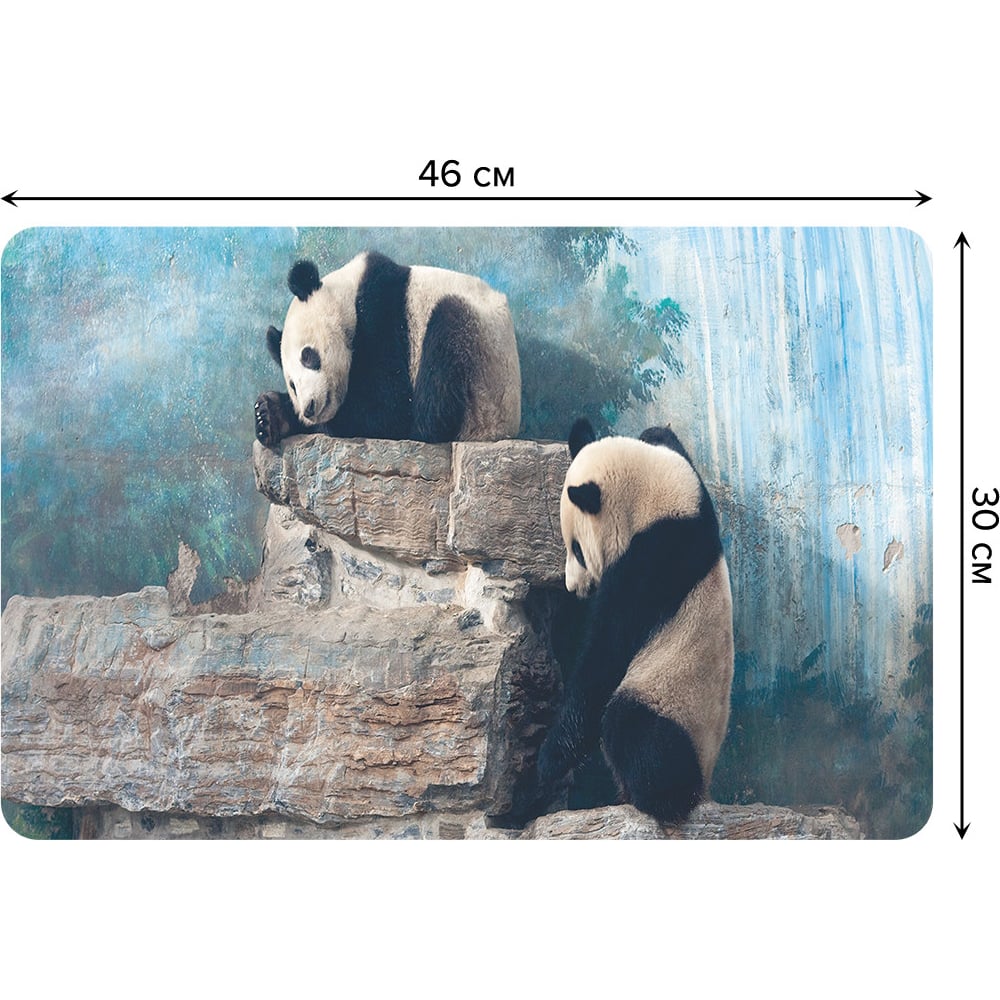 Изображение товара Набор прямоугольных тканевых салфеток для сервировки JOYARTY 4 шт 30x46 см ленивые панды