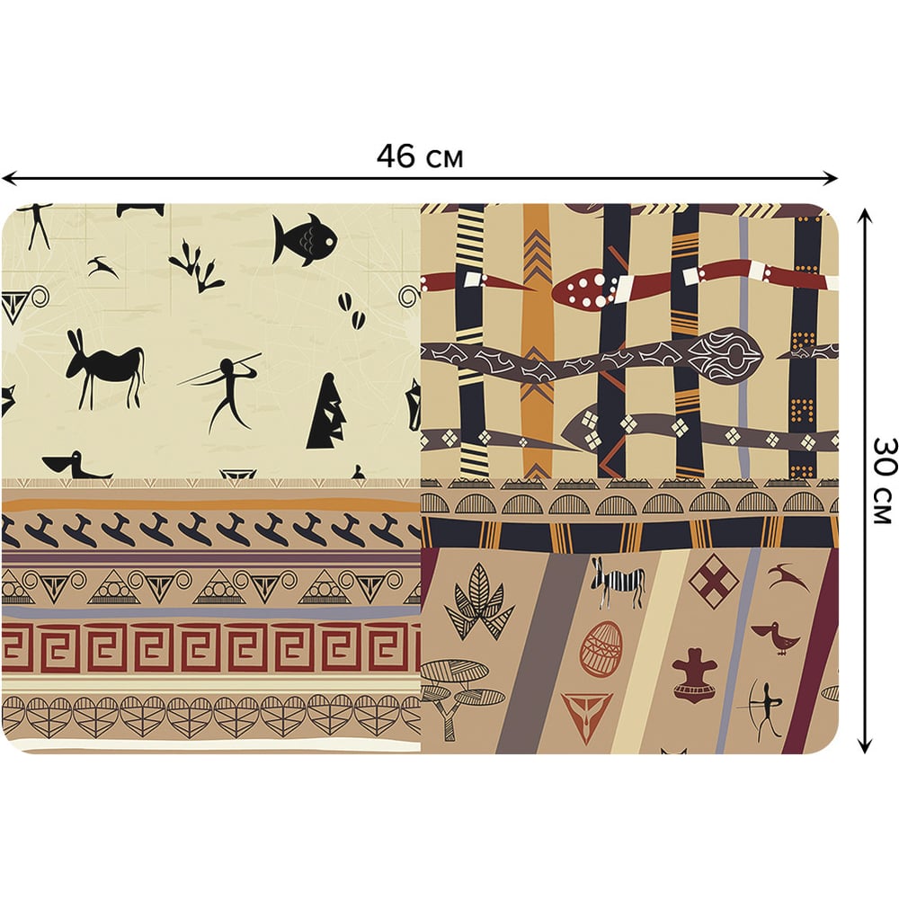 Изображение товара Набор тканевых салфеток для сервировки стола JOYARTY 4 шт 30x46 см этно коллаж