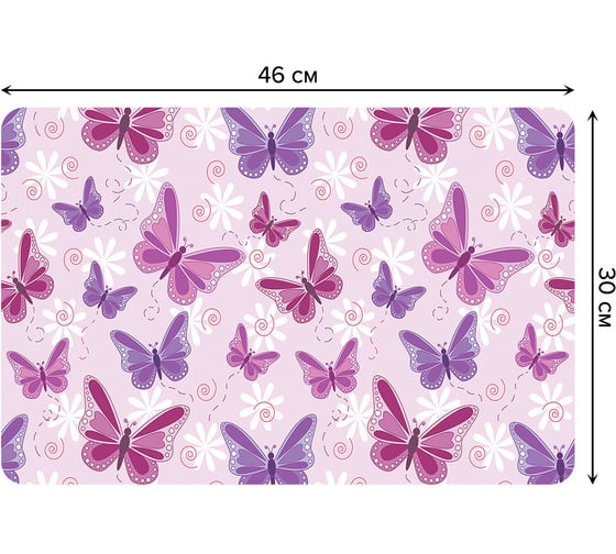Изображение товара Набор прямоугольных тканевых салфеток для сервировки стола JOYARTY узор с бабочками, плейсмат, 30x46 см, 4 шт. ser002_13604_30x46