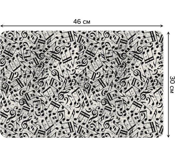Изображение товара Набор прямоугольных тканевых салфеток для сервировки стола JOYARTY ноты вперемешку, плейсмат, 30x46 см, 4 шт. ser002_27985_30x46