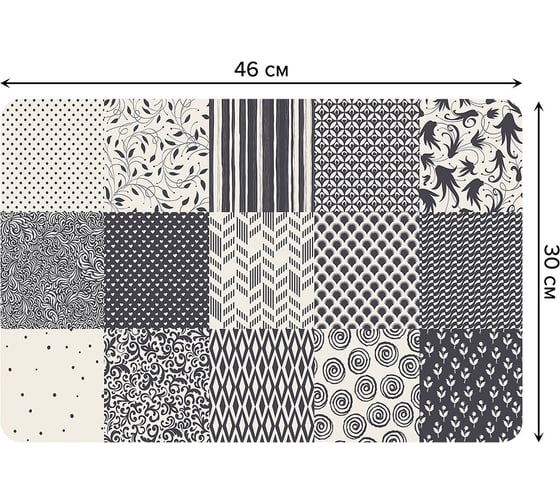 Изображение товара Набор прямоугольных тканевых салфеток для сервировки стола JOYARTY монохромный пэчворк, плейсмат, 30x46 см, 4 шт. ser002_29787_30x46