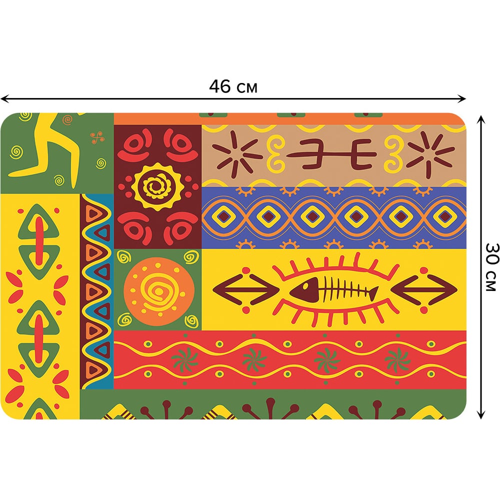 Изображение товара Набор прямоугольных тканевых салфеток JOYARTY африканская живопись 30x46 см 4 шт