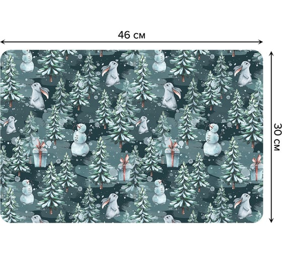 Изображение товара Набор прямоугольных тканевых салфеток для сервировки стола JOYARTY зайчик в зимней сказке, плейсмат, 30x46 см, 4 шт. ser002_419845_30x46