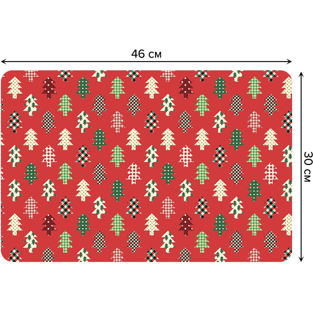 Изображение товара Набор прямоугольных тканевых салфеток для сервировки стола JOYARTY скандинавские елочки, плейсмат, 30x46 см, 4 шт. ser002_419883_30x46