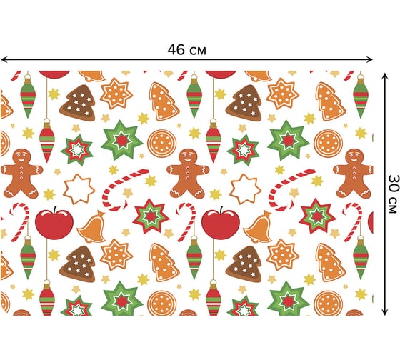 Изображение товара Набор прямоугольных тканевых салфеток для сервировки стола JOYARTY сладости под елочку, плейсмат, 30x46 см, 4 шт. ser002_38337_30x46