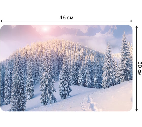 Изображение товара Набор прямоугольных тканевых салфеток для сервировки стола JOYARTY тропинка зимой, плейсмат, 30x46 см, 4 шт. ser002_37489_30x46