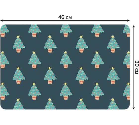 Изображение товара Набор прямоугольных тканевых салфеток для сервировки стола JOYARTY поле из елок, плейсмат, 30x46 см, 4 шт. ser002_419834_30x46