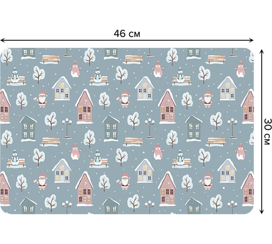 Изображение товара Набор прямоугольных тканевых салфеток для сервировки стола JOYARTY дед мороз в деревне, плейсмат, 30x46 см, 4 шт. ser002_419831_30x46