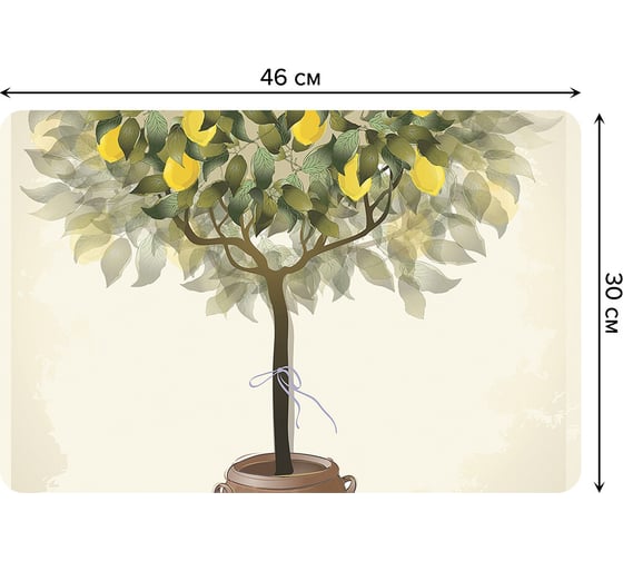 Изображение товара Набор прямоугольных тканевых салфеток для сервировки стола JOYARTY ваза с лимонами, плейсмат, 30x46 см, 4 шт. ser002_7149_30x46