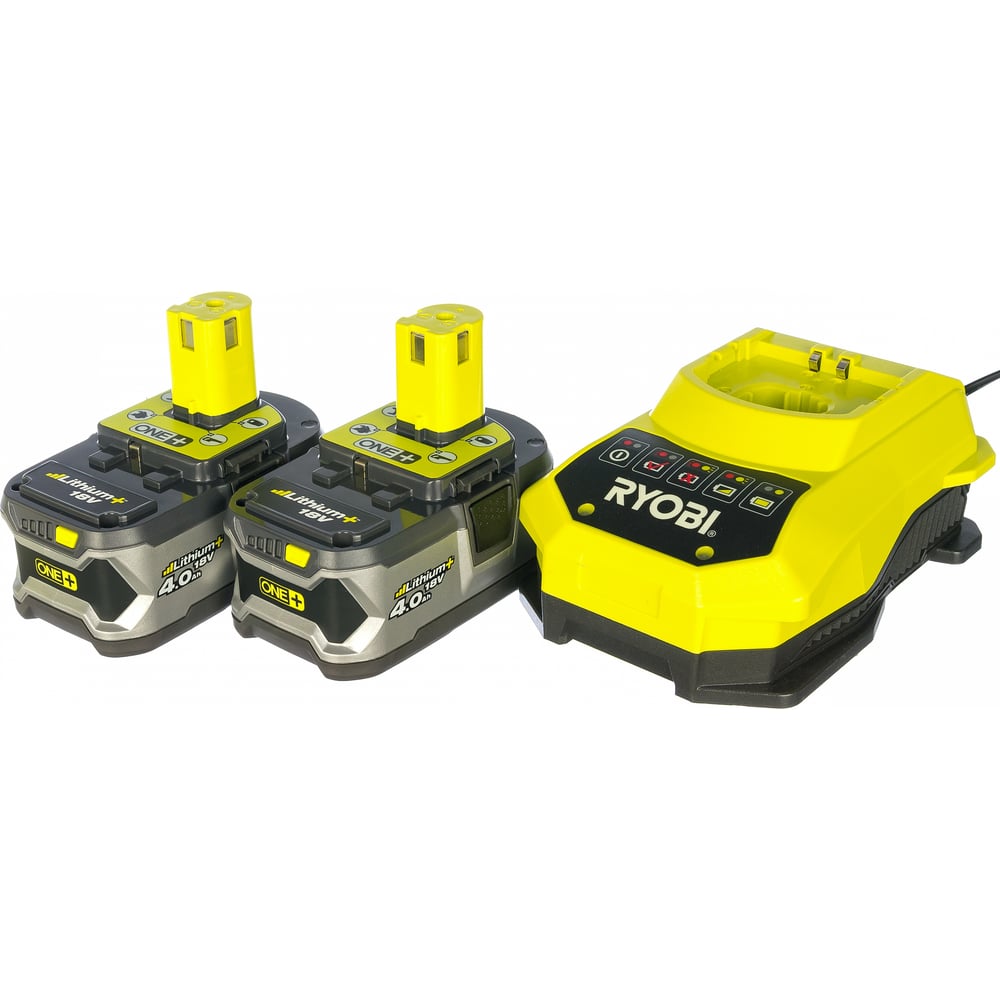 фото Набор ryobi one+ rbc18ll40 5133001916 аккумулятор (18 в; 4.0 а*ч; li-ion) 2 шт. и зарядное устройство