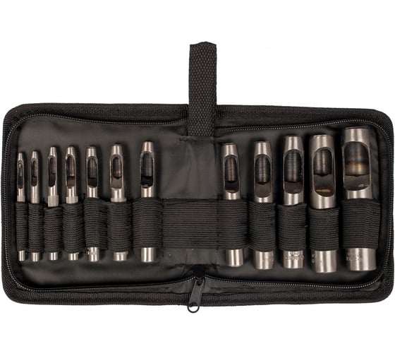 Изображение товара Набор пробойников для кожи 3-19мм, 12шт Зубр МАСТЕР 22949-H12