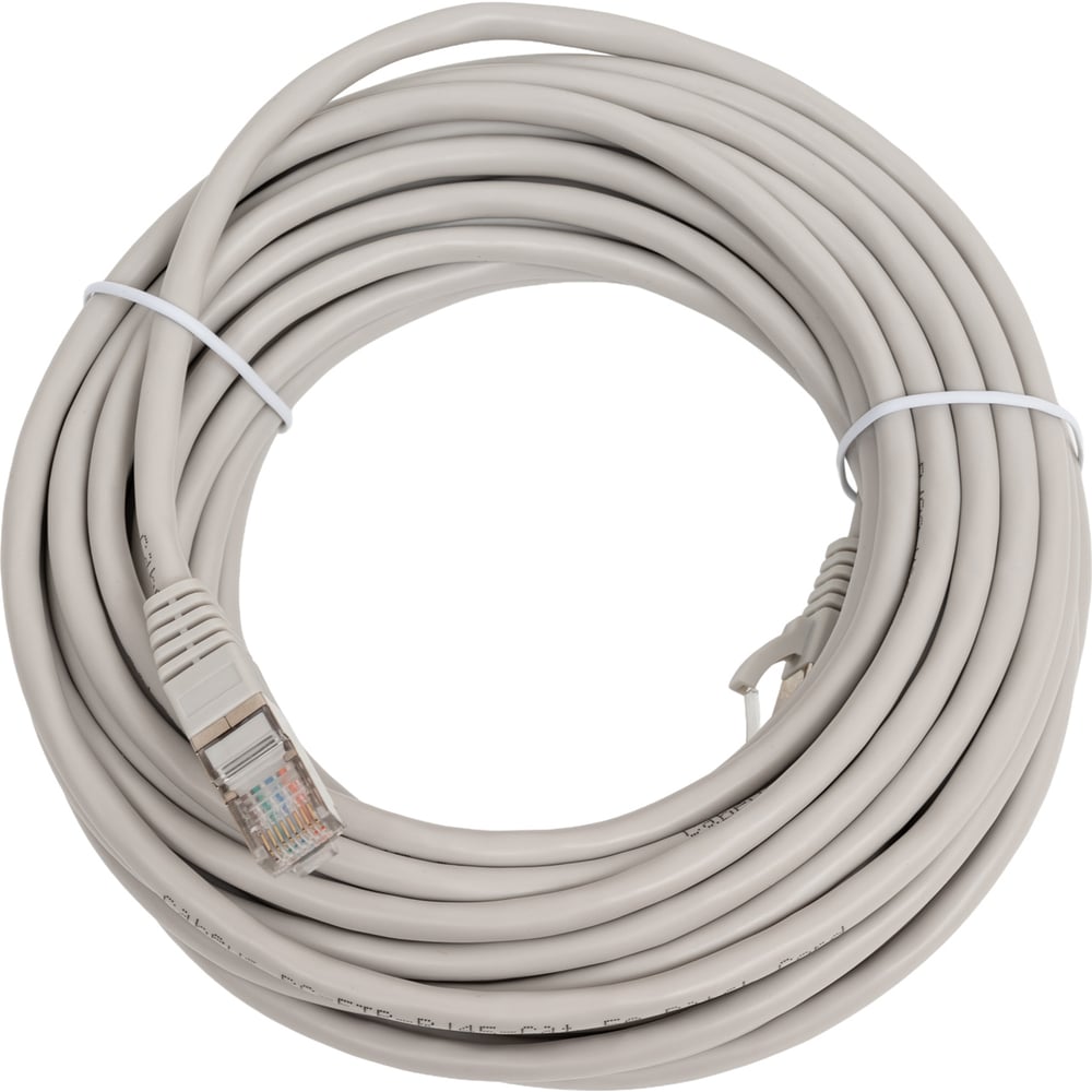 Изображение товара Экранированный патч-корд Cabeus F/UTP категория 5е 10м серый пластиковый кабель RJ45