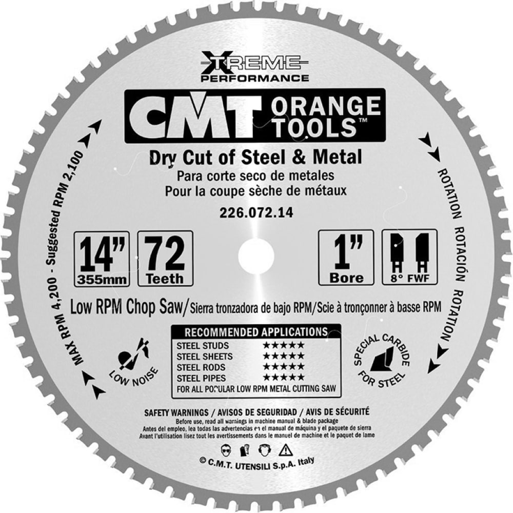 Диск (сухой рез: железо, сталь) CMT