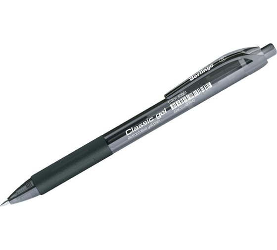 Изображение товара Гелевая ручка Berlingo classic gel автоматическая, черная, 0.5 мм, грип CGm_50061