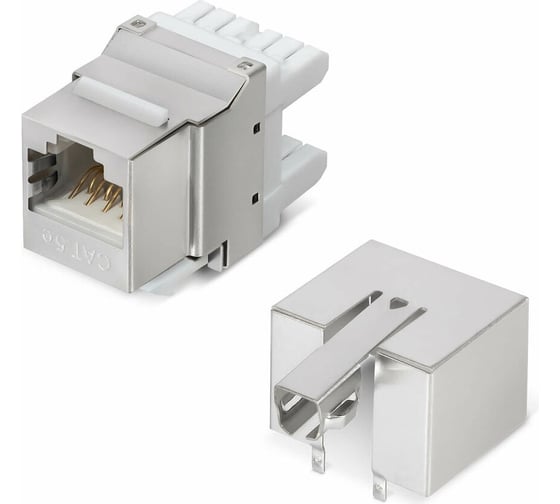 Изображение товара Вставка Keystone Degree Cabeus Jack RJ-45(8P8C), 180 градусов, категория 5e, экранированная, Dual IDC (110&Krone type) KJ-RJ45-Cat.5e-SH-180