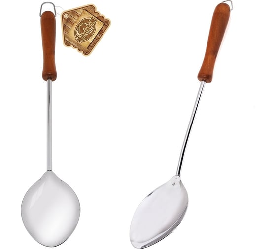 Изображение товара Ложка МУЛЬТИДОМ хромированная деревянная ручка AN50-30