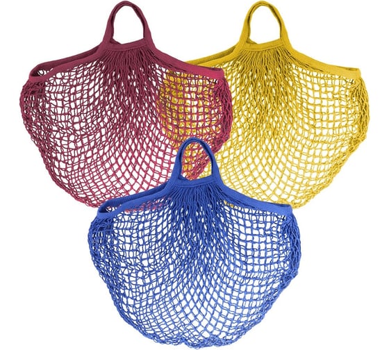 Изображение товара Сумка для покупок с ручками МУЛЬТИДОМ Ретро Авоська-Колор, 3 цвета VL57-93