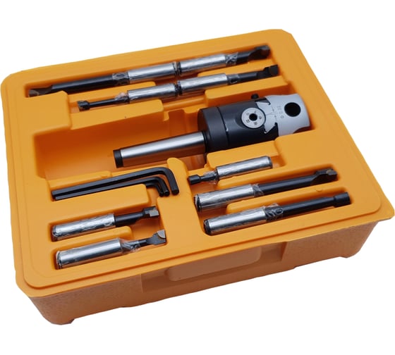 Изображение товара Оправка расточная, Морзе №2 с микрометрической подачей с резцами 12 мм, 9 резцов ТЕХНОРЕАЛ  МА320150505