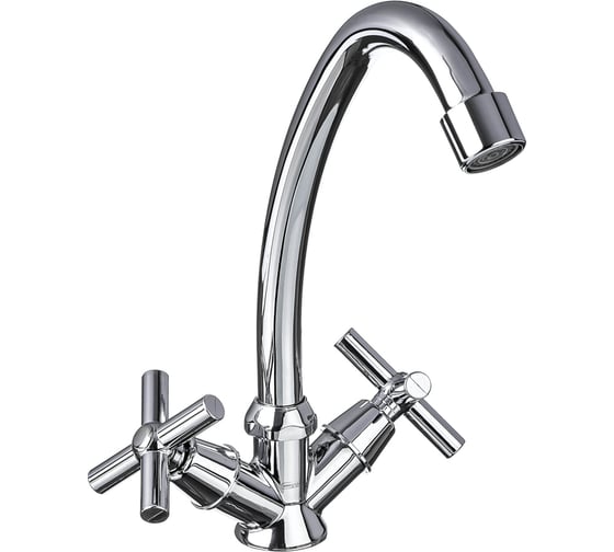 Изображение товара Смеситель для кухни СоюзКран поворотный излив 20см, керам. кран-буксы 1/2 SK01-T217 566-057