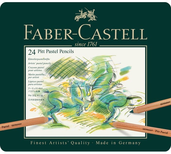 Изображение товара Пастельные карандаши Faber-Castell pitt pastel, 24 цвета, металлическая коробка 112124