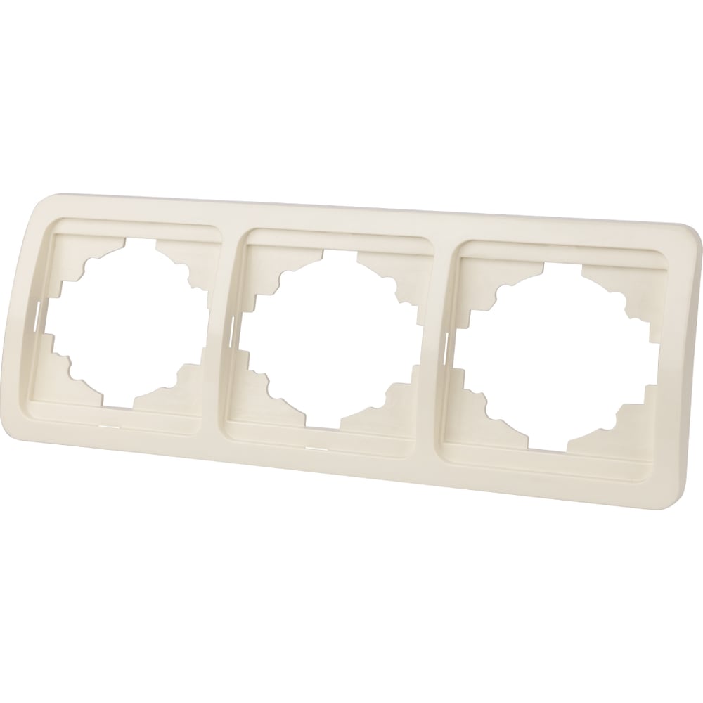 Изображение товара Тройная горизонтальная рамка для кабель-каналов серия Валдай слоновая кость SQ1804-0119