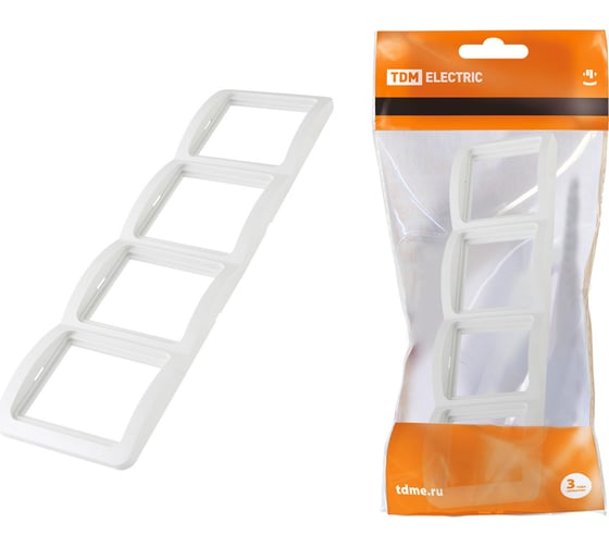 Изображение товара Четверная вертикальная белая рамка TDM ELECTRIC Валдай SQ1804-0022