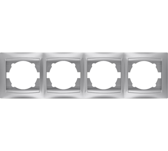 Изображение товара Рамка 4-х постовая горизонтальная TDM ELECTRIC серебристый металлик, серия "Лама" SQ1815-0232