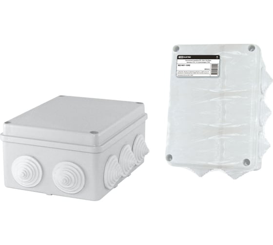 Изображение товара Коробка распределительная TDM ELECTRIC 150х110х70мм, крышка, IP55, 10 гермовводов SQ1401-1242