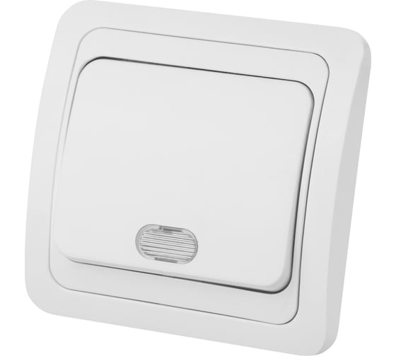 Изображение товара Одноклавишный выключатель TDM с подсветкой 10А белый Валдай SQ1804-0004
