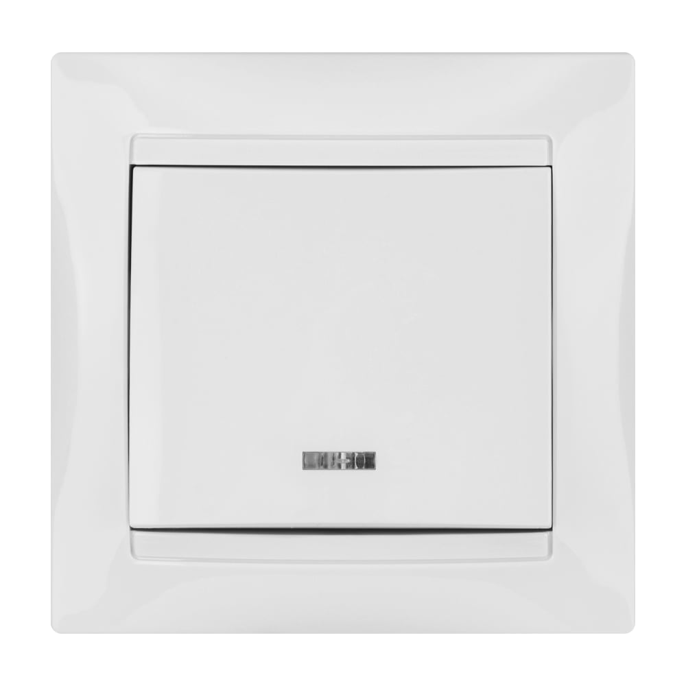 Изображение товара Одноклавишный выключатель TDM ELECTRIC с подсветкой серия Лама белый