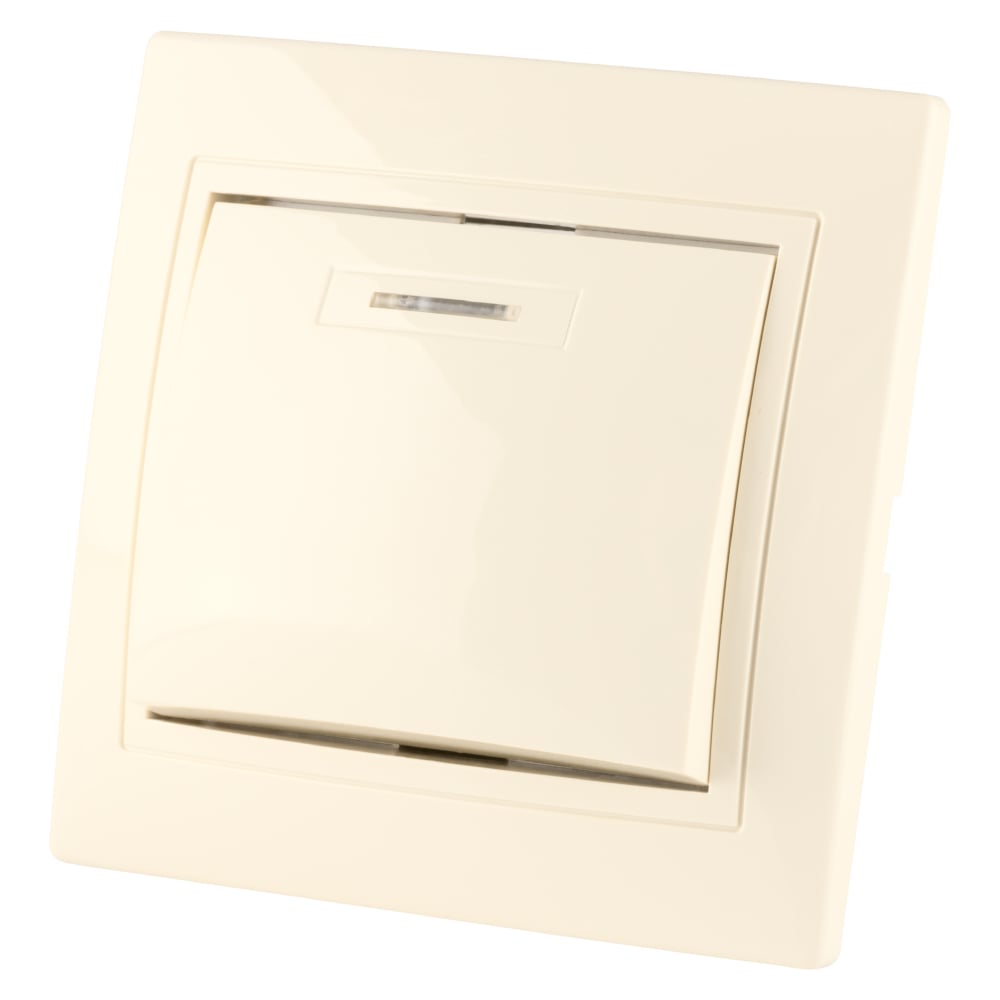 Изображение товара Одноклавишный выключатель TDM ELECTRIC с подсветкой слоновая кость