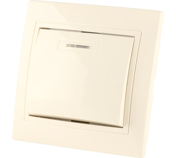 Изображение товара Одноклавишный выключатель TDM ELECTRIC с подсветкой, слоновая кость Таймыр SQ1814-0104