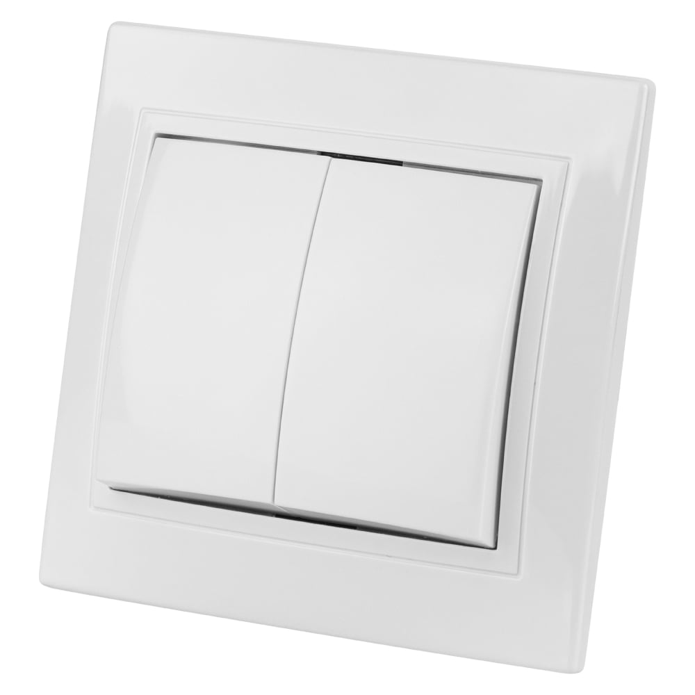 Изображение товара Двухклавишный выключатель TDM ELECTRIC 10А белый Таймыр SQ1814-0002