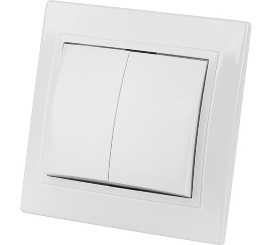 Изображение товара Двухклавишный выключатель TDM ELECTRIC 10А белый Таймыр SQ1814-0002