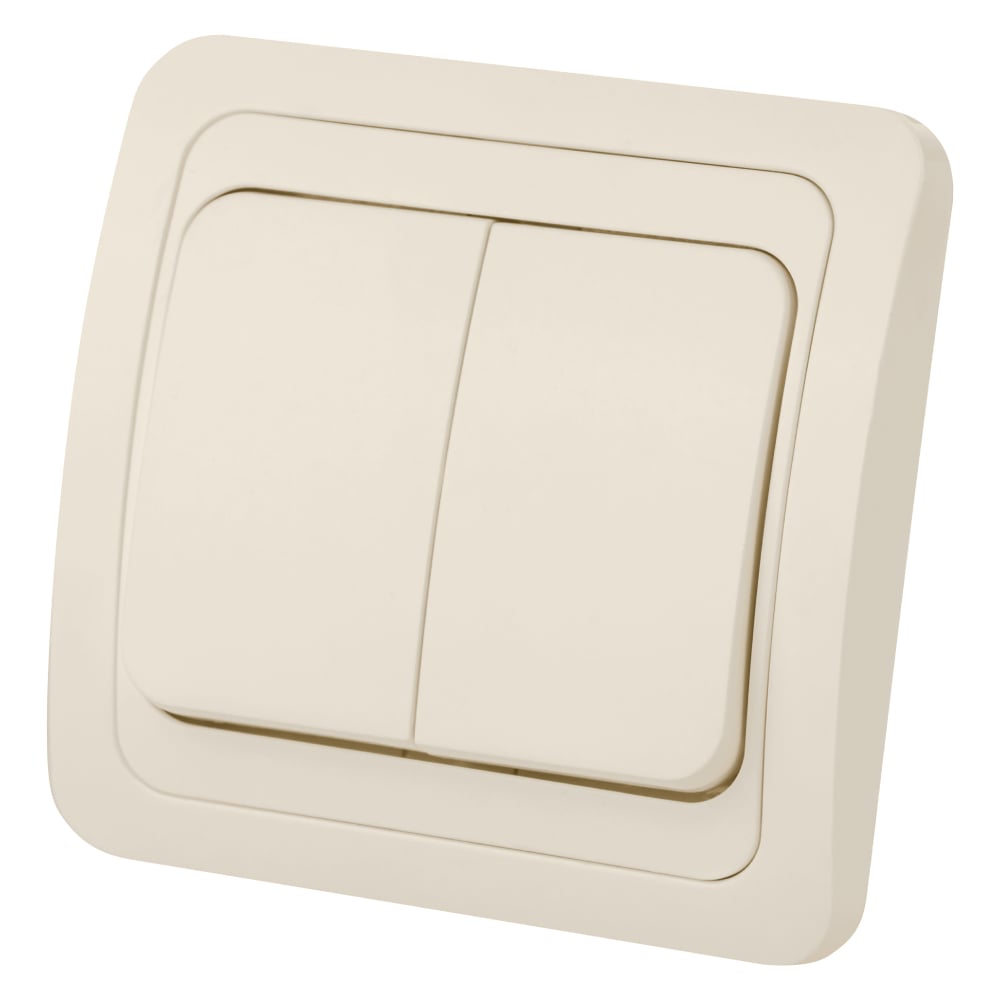 Изображение товара Двухклавишный выключатель TDM ELECTRIC 10А слоновая кость Валдай SQ1804-0102