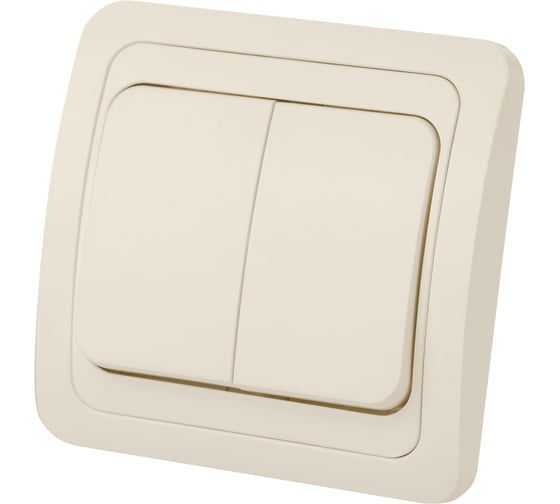 Изображение товара Выключатель слоновая кость 2-клавишный TDM ELECTRIC 10А серия "Валдай" SQ1804-0102