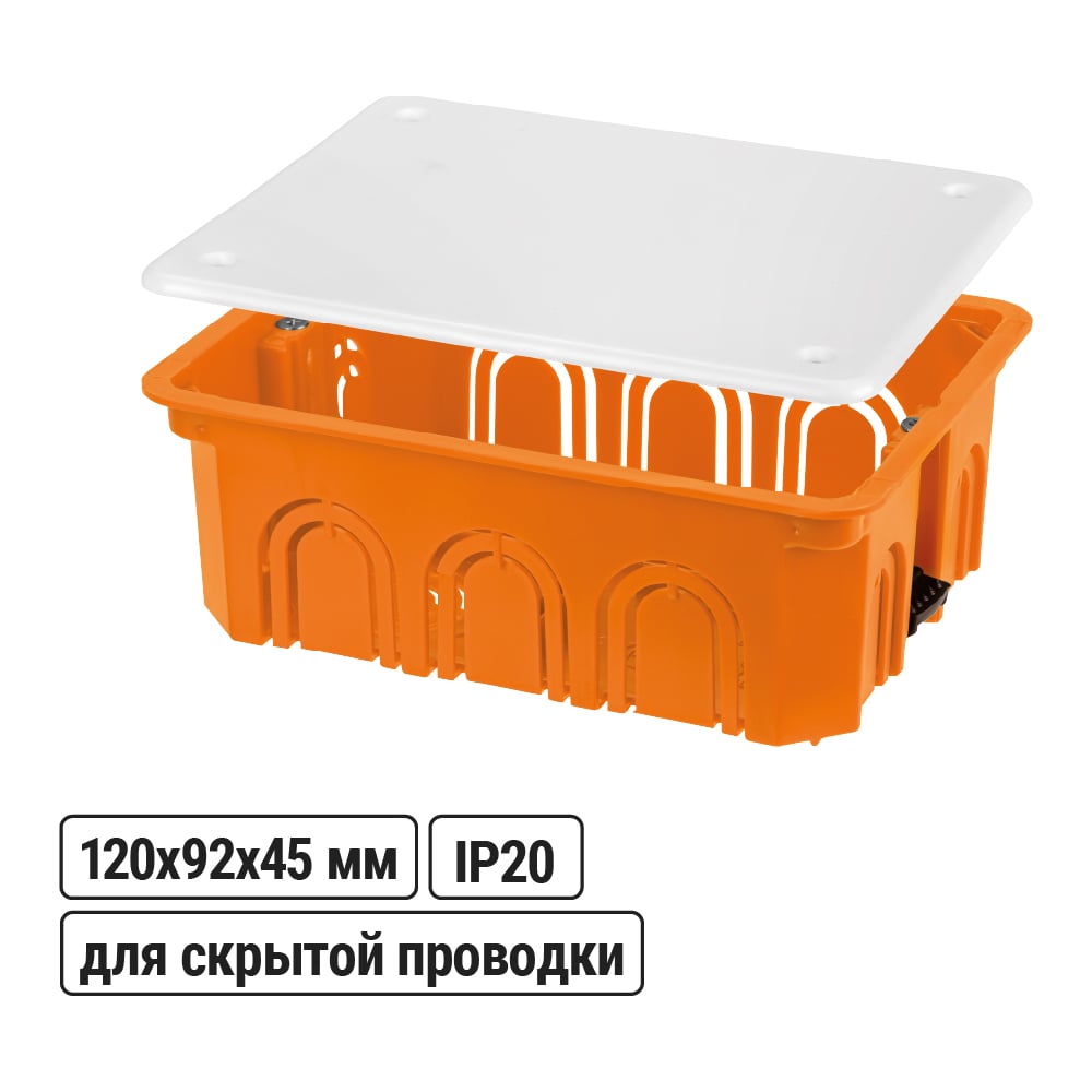 Изображение товара Распределительная коробка TDM ELECTRIC 120х92х45мм IP20 для гипсокартона и стен