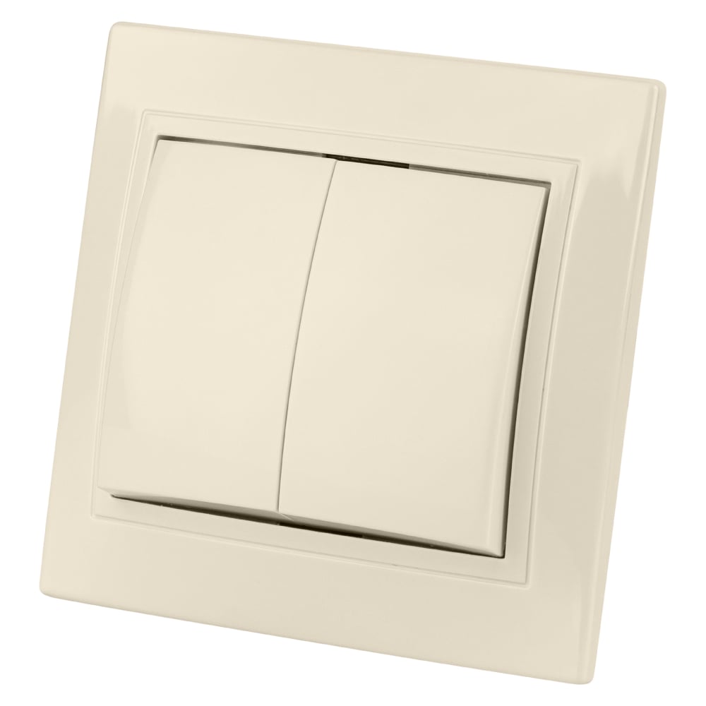 Изображение товара Двухклавишный выключатель TDM ELECTRIC Таймыр SQ1814-0102 для освещения бежевый IP20