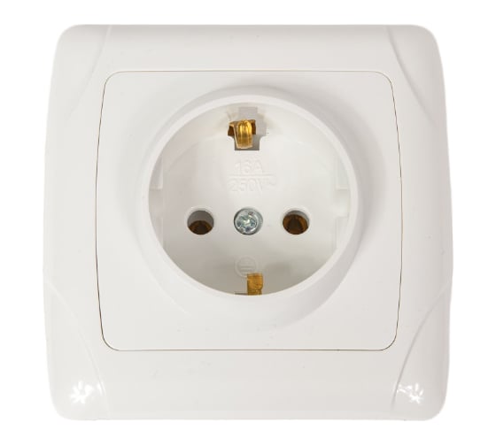 Изображение товара Розетка, белая 2П+З 16А 250В TDM ELECTRIC Онега SQ1805-0016