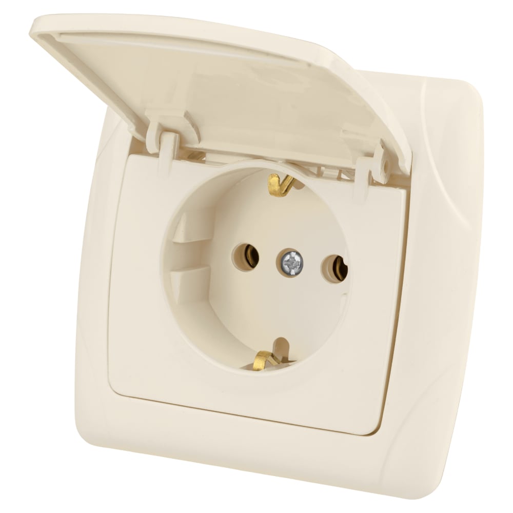Изображение товара Розетка TDM ELECTRIC SQ1805-0048 с крышкой и заземлением 16A 250V, IP44