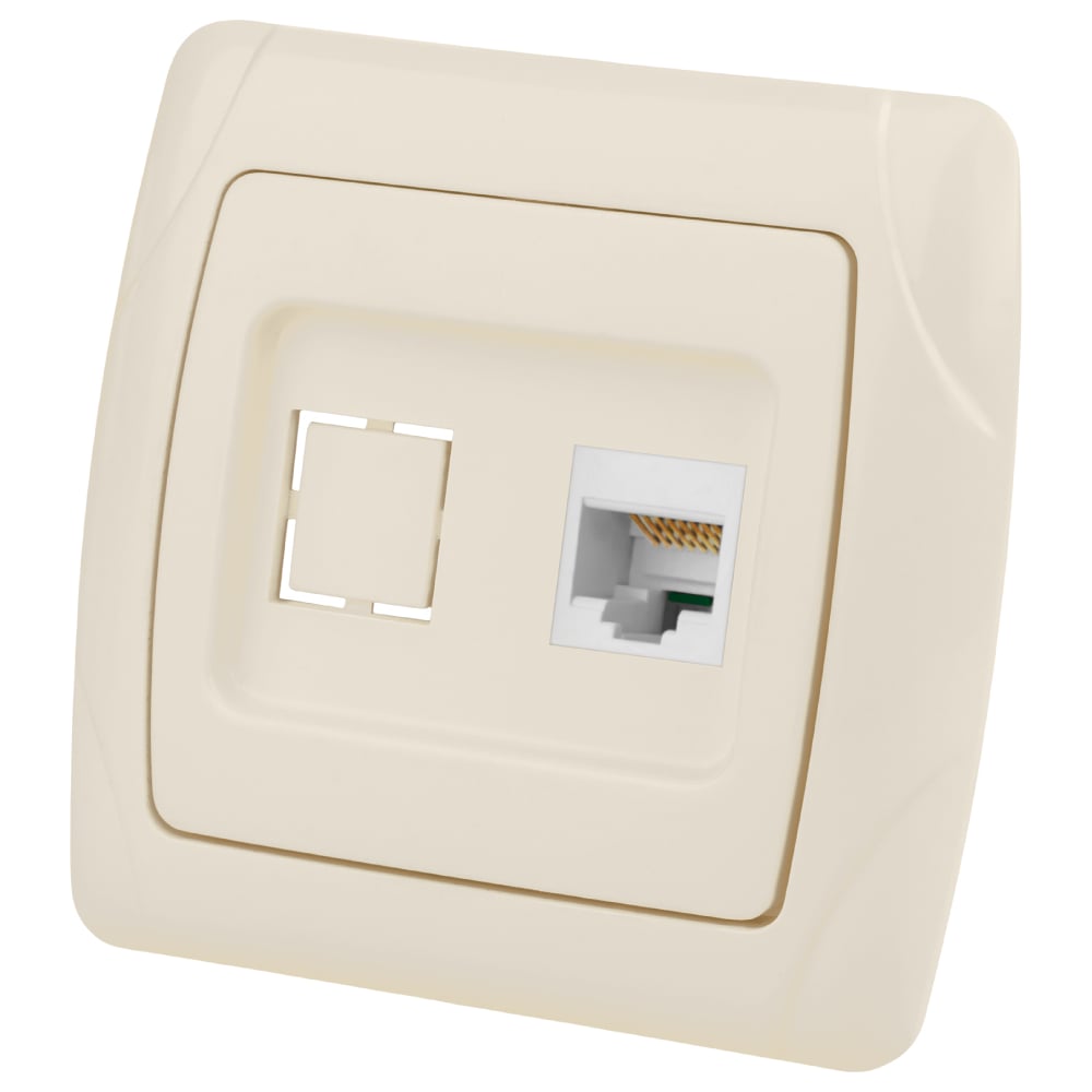 Изображение товара Розетка RJ45 Онега TDM ELECTRIC SQ1805-0051 с цветом слоновая кость