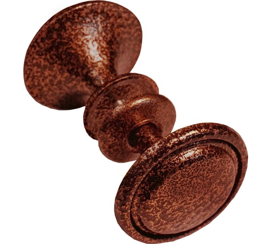 Изображение товара Дверная ручка-кнопка-стяжка Трибатрон медный антик 88173