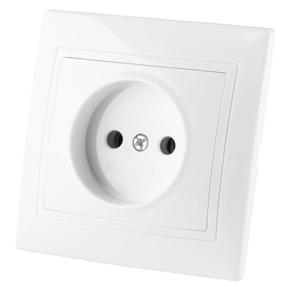 Изображение товара Белая 2П 10А 250В розетка серия Таймыр IP20 встройка